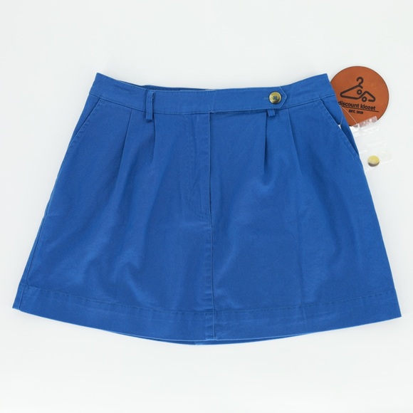BDG URBAN OUTFITTERS Chino Mini Pencil Khaki Blue Pleated‎ Skirt - Picture 1 of 5